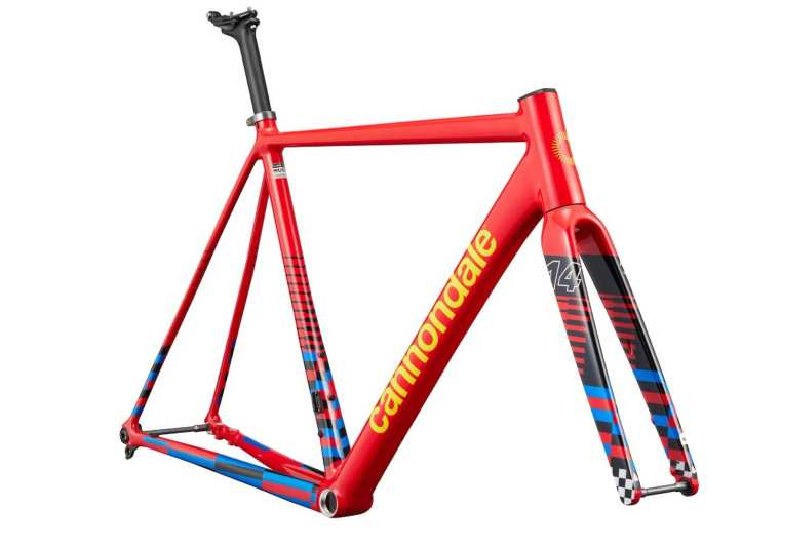a caad14 frameset in rally red. note the smoothed welds—back to the best in the business