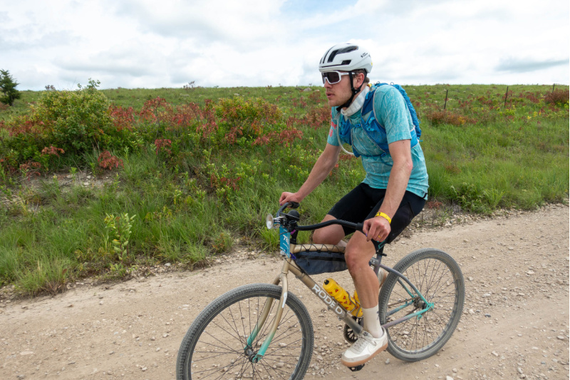 cyclist on beach crusier