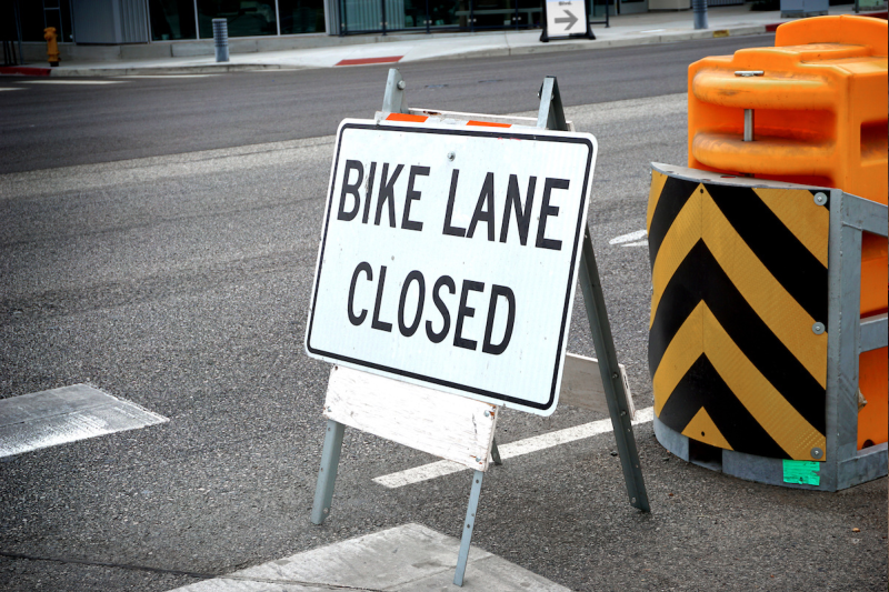 bike lane closed