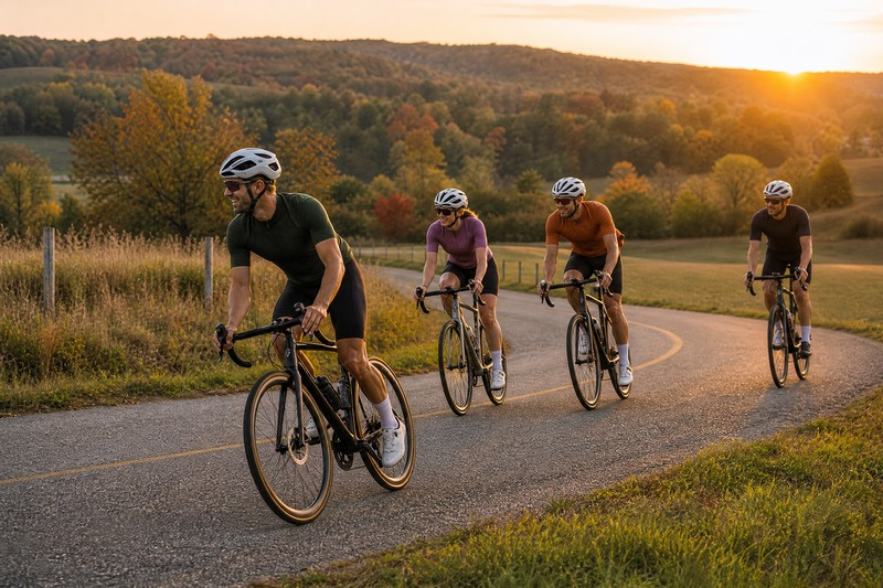 rider riding into the autumn evening